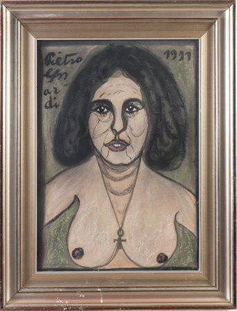 Pietro Ghizzardi (Viadana 1906 - Boretto 1986). Ritratto femminile, 1971.