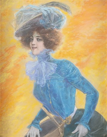 Maestro della fine del XIX secolo - inizio del XX secolo. "Portrait Henriette Millet".