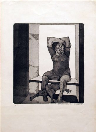 Karl Plattner, Senza titolo, 1971, litografia su carta, cm 65x46, P.A., opera...