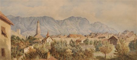 H. Gratzer Merano, fine del XIX sec.;Acquerello, 24,5 x 54 cm, in cornice Firma