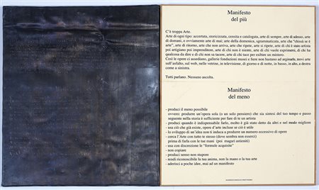 SEBASTIANO BALBO 1956 Il manifesto del più e del meno, 2011 - 2016 Piombo...