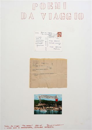 SARENCO 1945 Poemi di viaggio, The Money, 1975/76 Collage e acrilico su tela,...