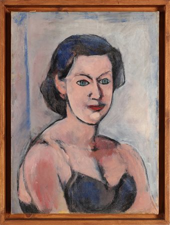 TAMBURI ORFEO (1910 - 1994) Silvia in vestaglia. . 1944. Olio su tela . Cm...