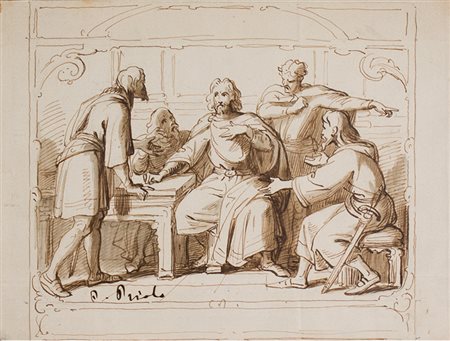 Francesco Paolo Priolo Sei disegni raffiguranti: A "Vocazione di San Matteo";...