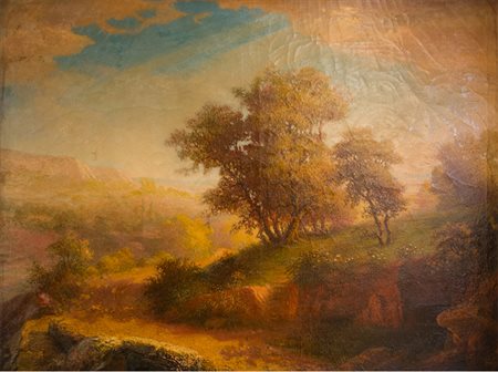 Henry Markò Dipinto raffigurante "Paesaggio" II metà XIX sec. Olio su tela,...
