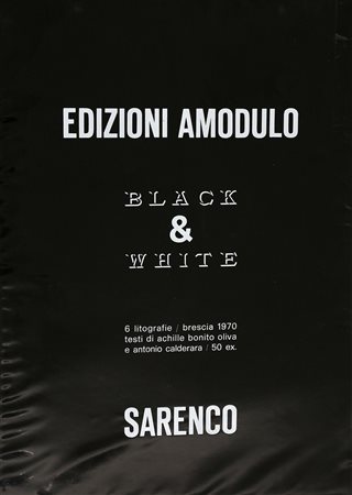 SARENCO 1945 Black & White, 1970 Cartella di 6 litografie, cm. 70 x 50 Testi...