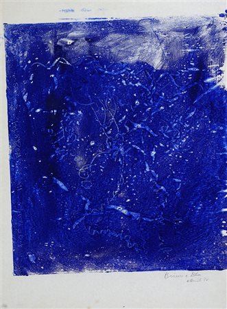 GIUSEPPE DESIATO 1935 Bianco e blu, 1988 Pittura su carta, cm. 100 x 72...