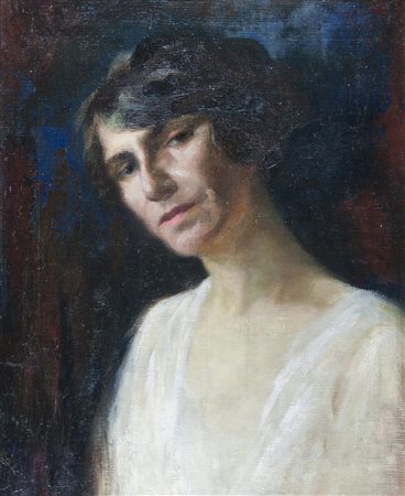 Amalia Glanzmann 1884-1976 "Ritratto di donna" cm. 55x44 - olio su tela