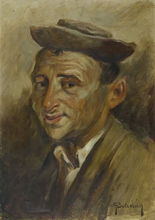 Giovanni Butcovich Artista dalmata "Ritratto d'uomo" cm. 49x35 - olio su...