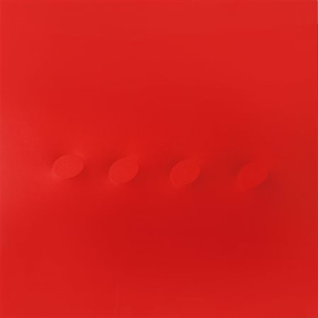 TURI SIMETI (1929-) Quattro ovali rossi 2015acrilico su tela sagomata cm...