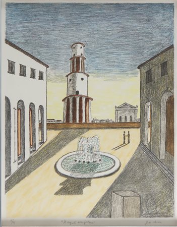 DE CHIRICO GIORGIO (1888 - 1978) Il segreto della fontana. 1971. Litografia....