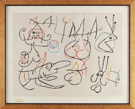 MIRO' JOAN (1893 - 1983) Ubu aux baleares, tavola 10. 1971. Litografia. Cm...