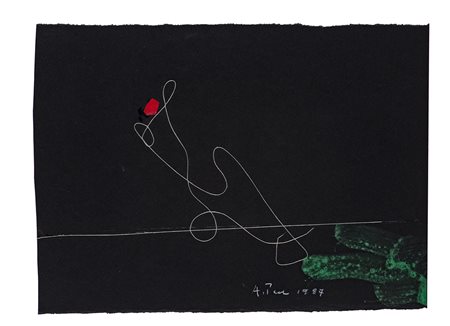 ACHILLE PACE (1923) Senza Titolo, 1987 Tecnica mista e filo su cartoncino cm...
