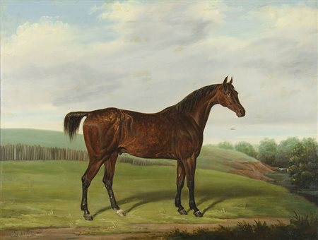 James Loder of Bath 1785-1854 "Cavallo nel paesaggio" cm. 58x76 - olio su...