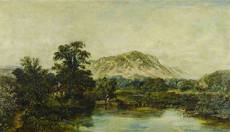 John Bond (attr.) 1863-1931 "Paesaggio montano in Galles" cm. 45x77 - olio su...
