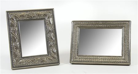 Buccellati: lotto di 2 cornici portafoto in argento. cm. 20x15.