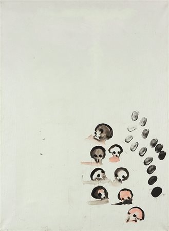 ENZO CUCCHI (1949) Senza titolo, 2003 Tecnica mista su tela 70 x 50 cm...