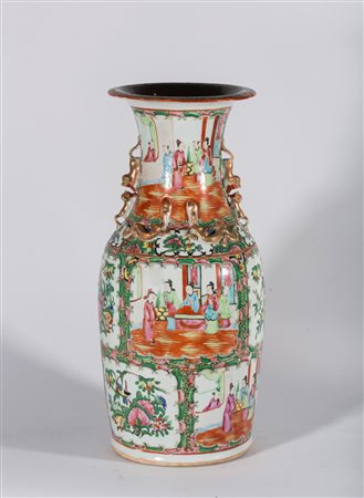 Arte Cinese Vaso Canton in porcellana Cina, dinastia Qing, XIX secolo. -. Cm...