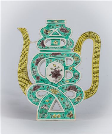 Arte Cinese Teiera in porcellana in forma di nodo Cina, XX secolo . -. Cm...