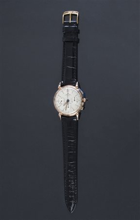 ROLEX Cronografo Rolex anni 40 ref. 4313 in oro rosa con anse a ragno. . -. .