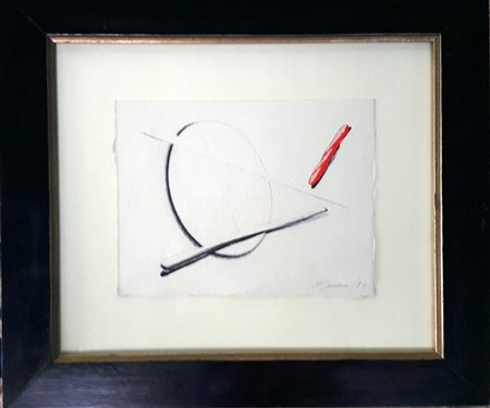 Umberto Mariani "Specchio" - 1987 - Tecnica mista su carta - cm 16x21,5 -...
