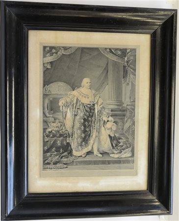 Incisione dell'inizio del secolo XIX raffigurante Luigi XVI (cm 85x64) in...