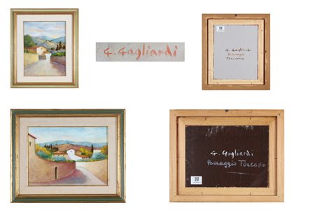 GAGLIARDI GIUSEPPE (n. 1896) Lotto composto da n. 2 opere. Paesaggio toscano....