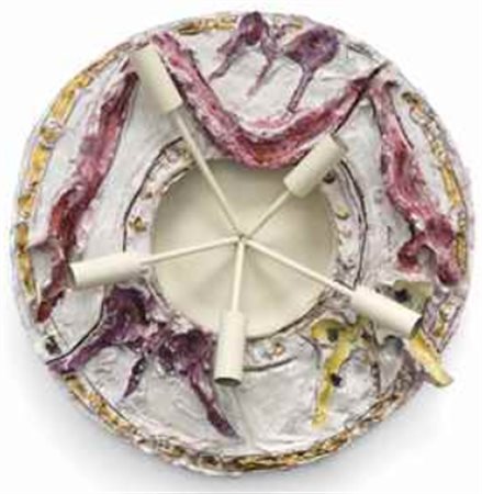 Lucio Fontana (1899-1968) Applique ceramica policroma diam. cm 50 Realizzato...
