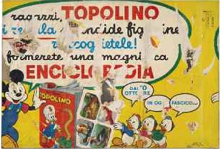 Mimmo Rotella (1918-2006) Topolino firmato Rotella (in basso a destra);...