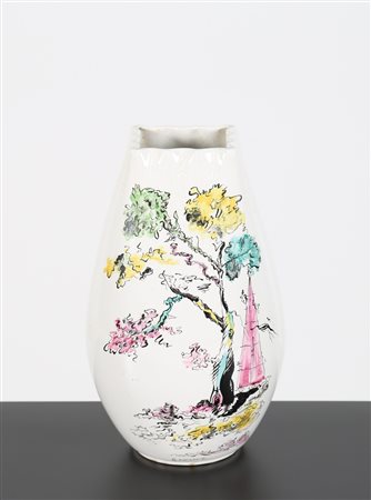 ANDLOVITZ GUIDO (1900 - 1971) Vaso in ceramica dipinta a mano, per Società...