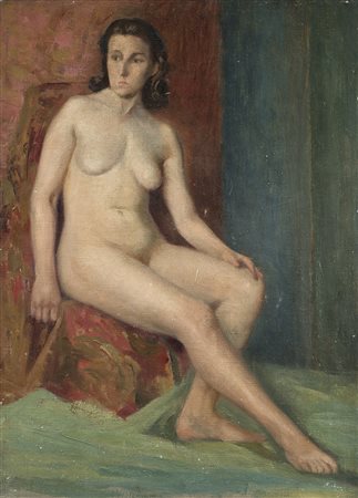 Ignoto sec. XX &quot;Nudo di donna&quot; olio su tela (cm 46x33) Author...