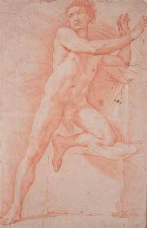 Francesco Furini Firenze 1603 - 1646 SAN SEBASTIANO sanguigna su carta, cm...