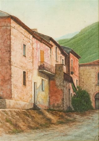 Gaston Balande, Paysage, Olio su tela intavolata, cm. 32x24 Firma in basso a...