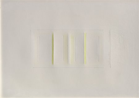 Riccardo Guarneri Due linee gialle, 1972;Matita, matite col. su carta, 32 x...