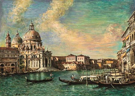 Giorgio de Chirico Volos 1888 – Roma 1978 Venezia. Chiesa della Salute, inizi...