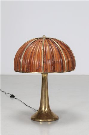 CRESPI GABRIELLA (n. 1922) Lampada in ottone e bamboo, mod. Fungo serie...