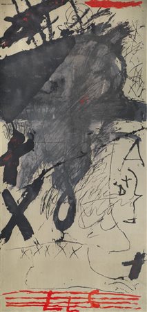 Antoni Tapies ALS MESTRES DE CATALUNYA, 1974serigrafia, cm 210x100; esemplare...