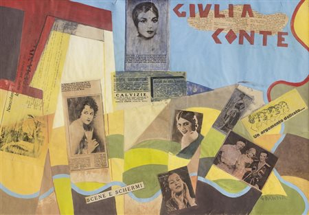 GIULIO D'ANNA (1908-1978)Senza TitoloTempera e collage su cartacm 40x57Firma...