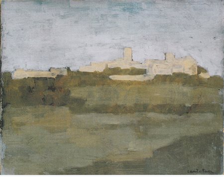 Domenico Cantatore Paesaggio olio su tela 40x50 anni 30 autentica Gianferrari