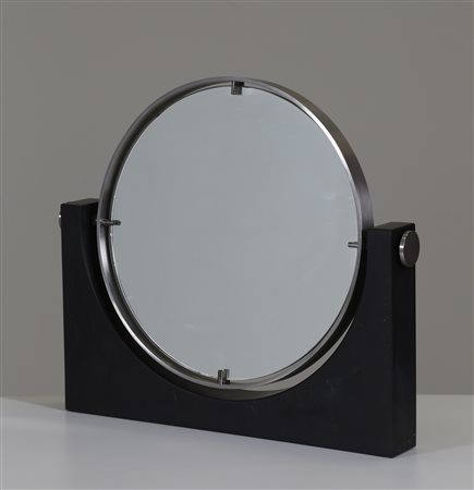 MANIFATTURA ITALIANA Specchio da tavolo in pietra lavagna, acciaio e vetro,...