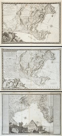 Filippo Morghen (Firenze 1730 - 1867)Gruppo di tre carte geografiche con...