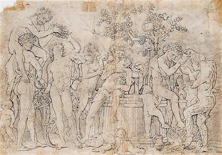 Probabile copia da Mantegna "Baccanale" incisione a bulino (mm 290x430)...