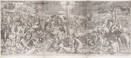 Agostino Carracci (Bologna 1557 - Parma 1602)"La crocifissione" da Tintoretto...