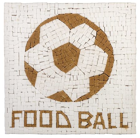 ALDO MONDINO (1938 - 2005) Food Ball 1990 Zollette di zucchero su tavola 50 x...