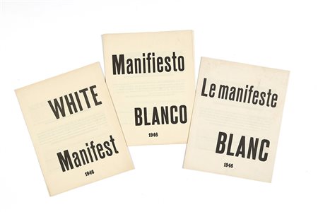 [FONTANA, Lucio (1899-1968)] - White Manifest - Le Manifeste Blanc -...