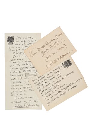 D'ANNUNZIO, Gabriele (1863-1938) - Lettera autografa indirizzata a Matilde...