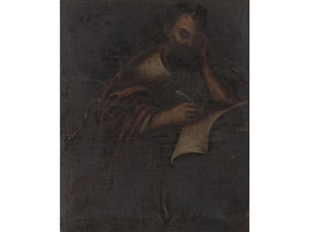 Scuola italiana (XVII secolo) Evangelista 76x62 cm Olio su tela