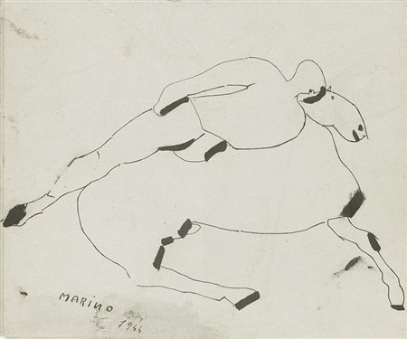 Marino Marini (Pistoia 1901 – Viareggio 1980) Cavallo e cavaliere, 1944;China...