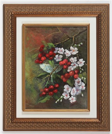LOHNI ORLOFF SASHA (n. 1947) Frutta e fiori. Olio su tela . Cm 30,00 x 40,00....