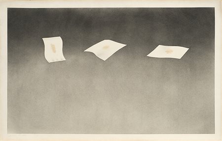 Edward Ruscha (Omaha 1937)"Three Sheets with Raisin Stains" 1973polvere da...